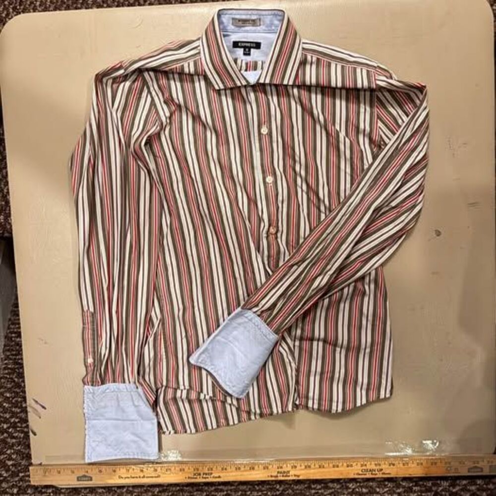 Express Modern Fit Striped Dress Shirt Size M
